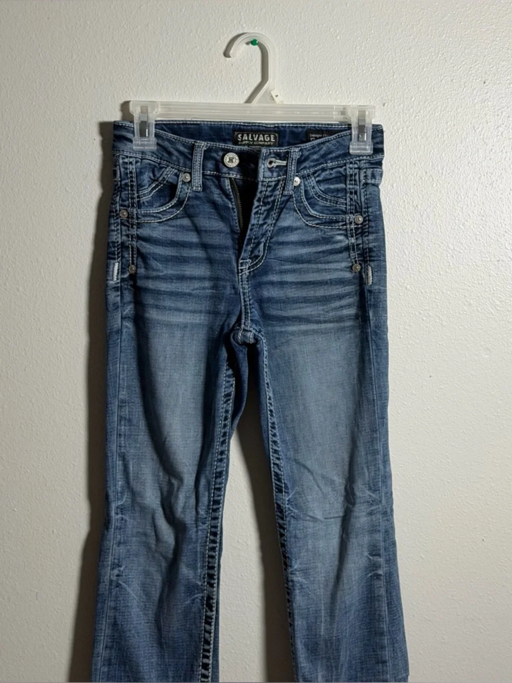 Salvage Boys Kids Denim Blue Mayhem Straight-Leg Jr Regular Fit Jeans size‎ 12